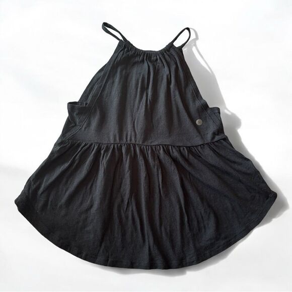 American Eagle Black Halter Sleeveless Peplum Cotton Top Size Small - Picture 1 of 6